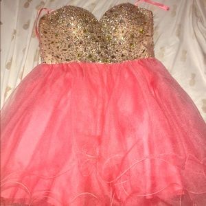 Soft salmon color dress from the COYA collection